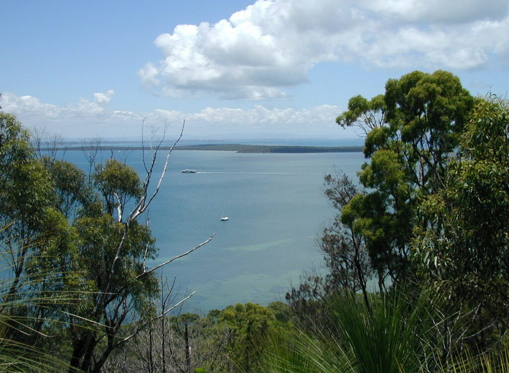 Moreton Bay, Peel Island and Brisbane from the Lookout